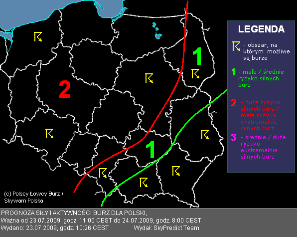 Prognoza z 23.07.2009, godz. 06 Z nie wiele już wniosła nowego, choć parę zmian było.