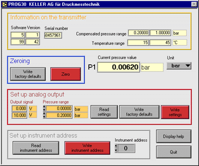 Każda z sond hydrostatycznych serii 46X posiada oprócz wyjścia analogowego również interfejs cyfrowy (RS485, półdupleks) umożliwiający podłączenie do komputera PC i sczytywanie danych pomiarowych