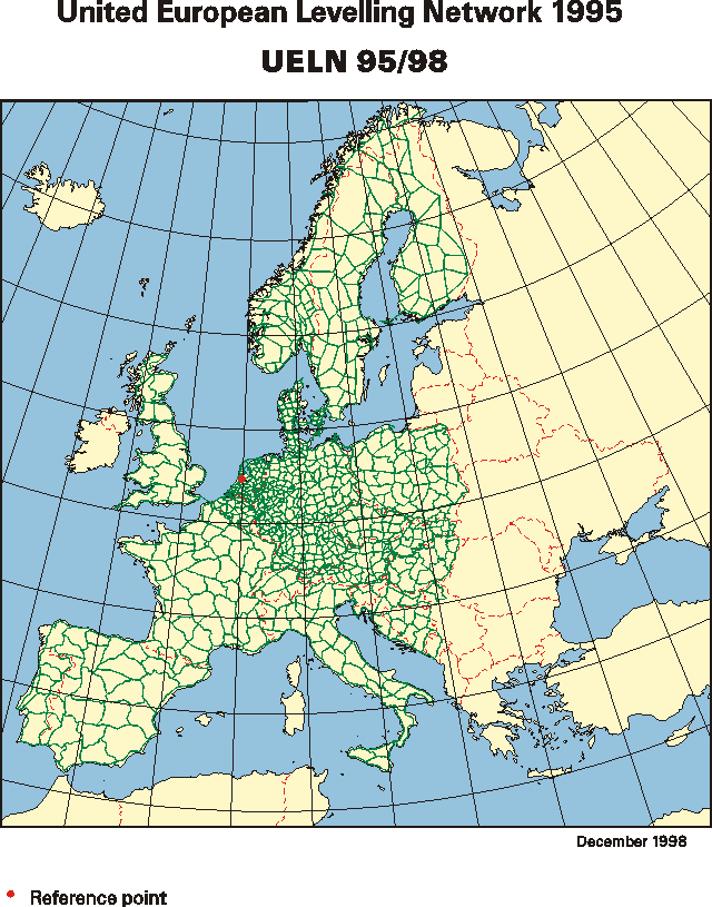 UELN95 Cel: Ujednolicenie europejskich układów wysokościowych na poziomie decymetra, Wyrównanie w kolejnych etapach: I etap wyrównanie sieci europejskiej UELN-73, II dołączanie kolejnych sieci,