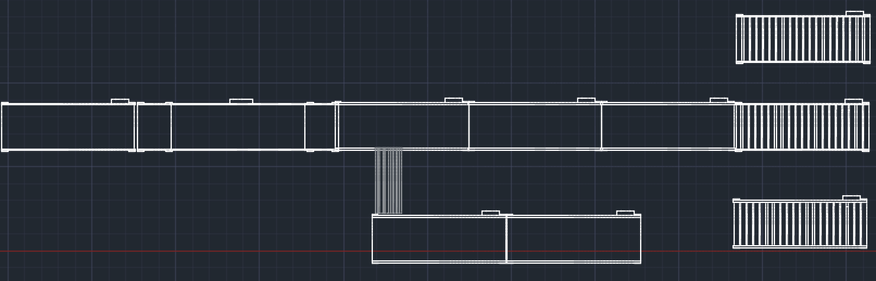 Pierwszym etapem projektu było stworzenie szkieletu całej linii w programie AutoCAD (rys. 3)