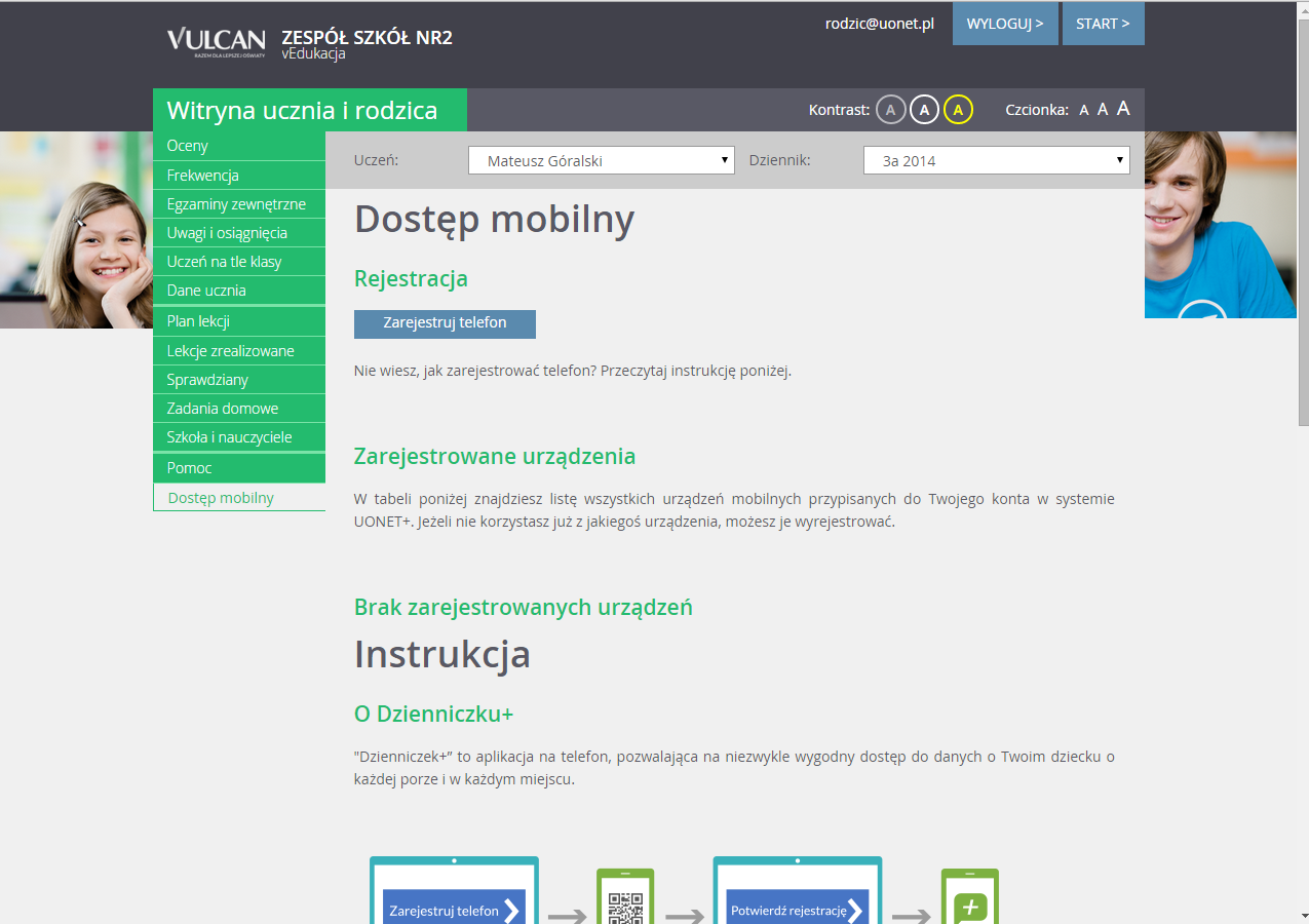 Przeglądanie informacji o uczniu Korzystanie z karty Pomoc Na karcie Pomoc wyświetlane są różne ścieżki pomocy merytorycznej do korzystania z programu.