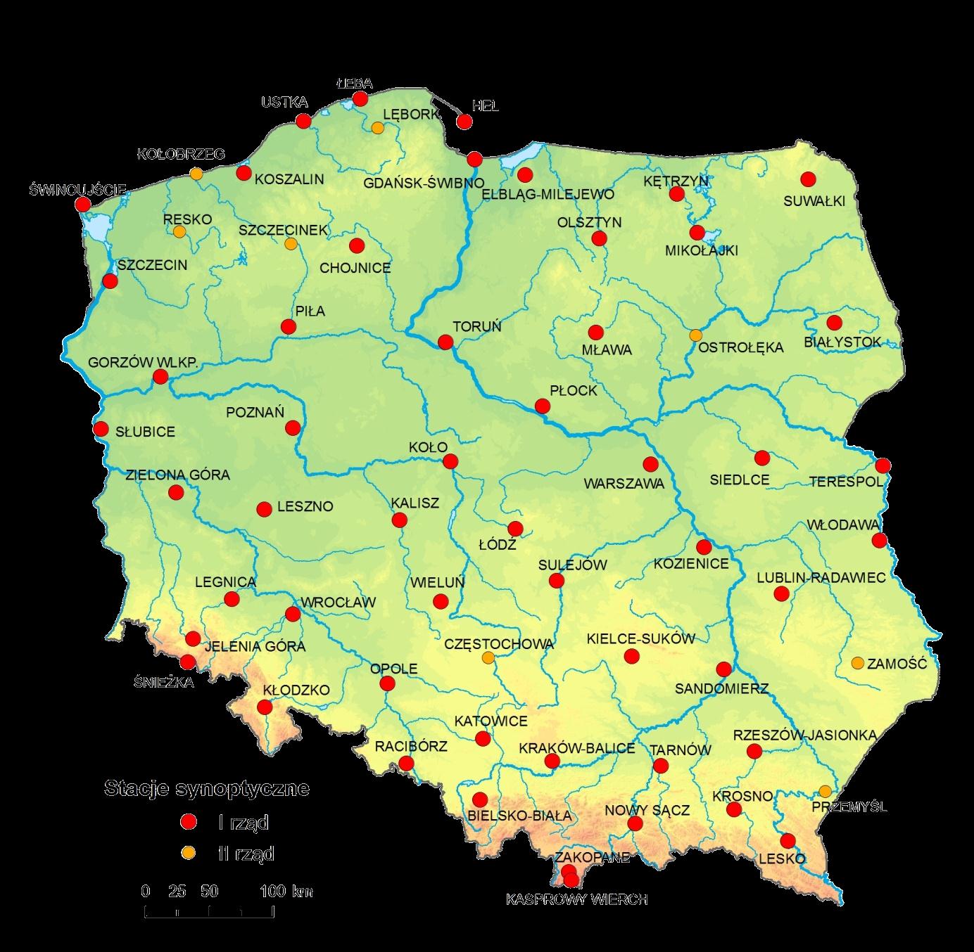 Dane pomiarowo-obserwacyjne pozyskiwane z sieci stacji hydrologicznych