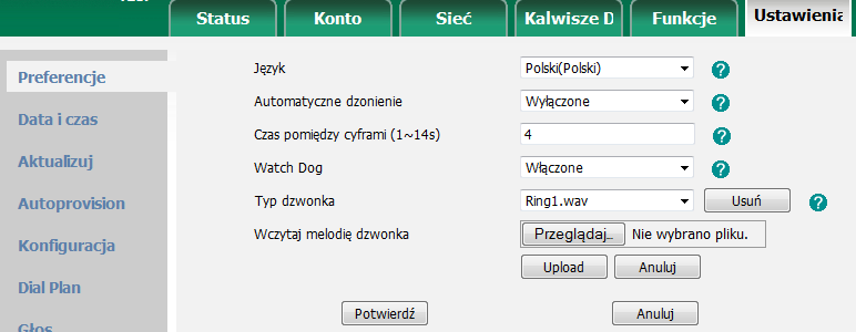 Strona 2 3. Konfiguracja urządzenia a) Ustalenie adresu IP Wciśnij na telefonu klawisz OK na wyświetlaczu pojawi się adres IP.