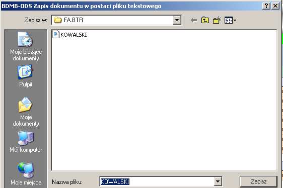 polecenia Zapisz jako.