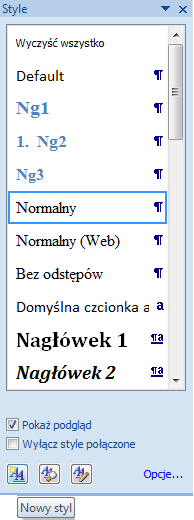 Strona 29 z 54 RYSUNEK 25 OKNO ZMIANY I MODYFIKACJI STYLU 3.14.