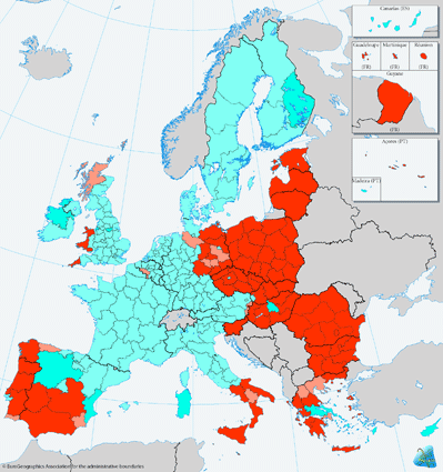 przeciętnej europejskiej Regiony peryferyjne Gujana francuska, Gwadelupa,