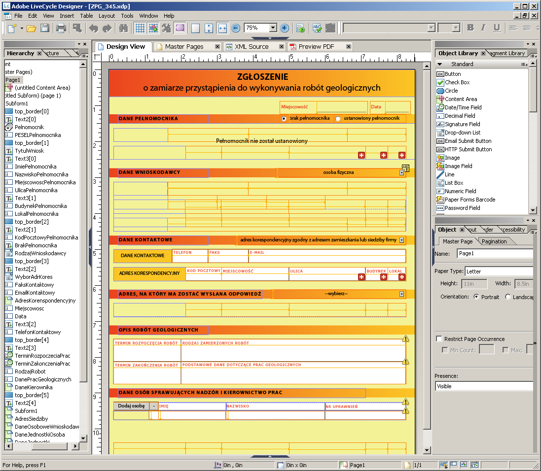 Formularz elektroniczny w epuap Adobe PDF -