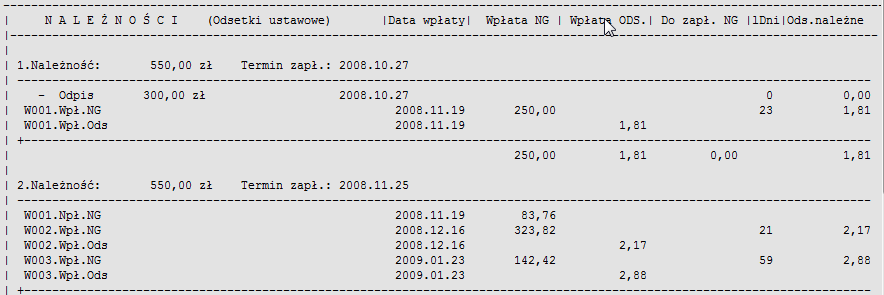 9.0 Przypisy, odpisy, wpłaty, zwroty.
