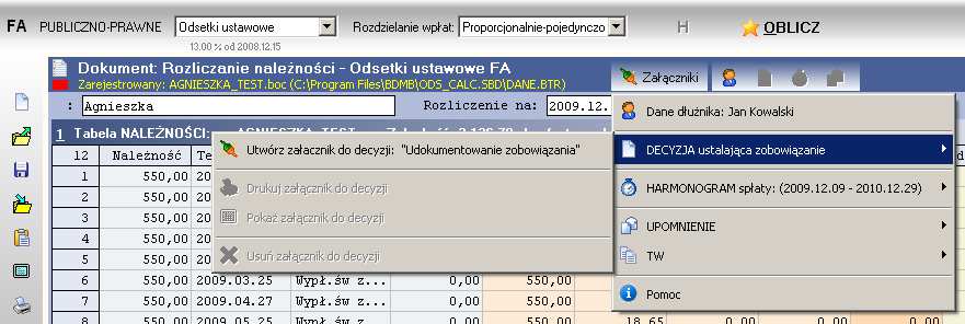 15.0 Jak udokumentować kwoty decyzji w sprawie zwrotu?