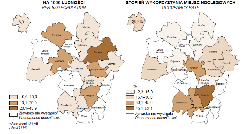 Miejsca noclegowe w turystycznych