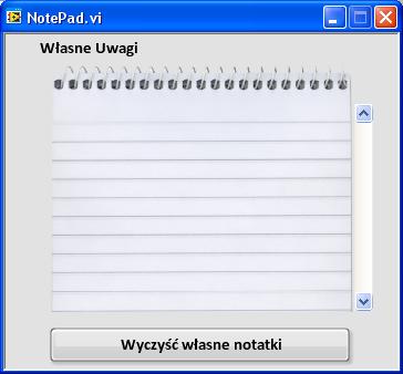 Rys. 8 Okno notatnika Przycisku Pomiary otwiera program przeglądania danych (zobacz rys. 9).