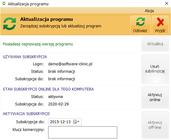 Pobieranie, instalacja i aktywacja programu 1.6.