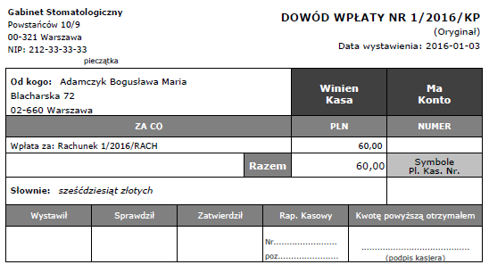 Rys. Wystawianie KP w celu rozliczenia rachunku z