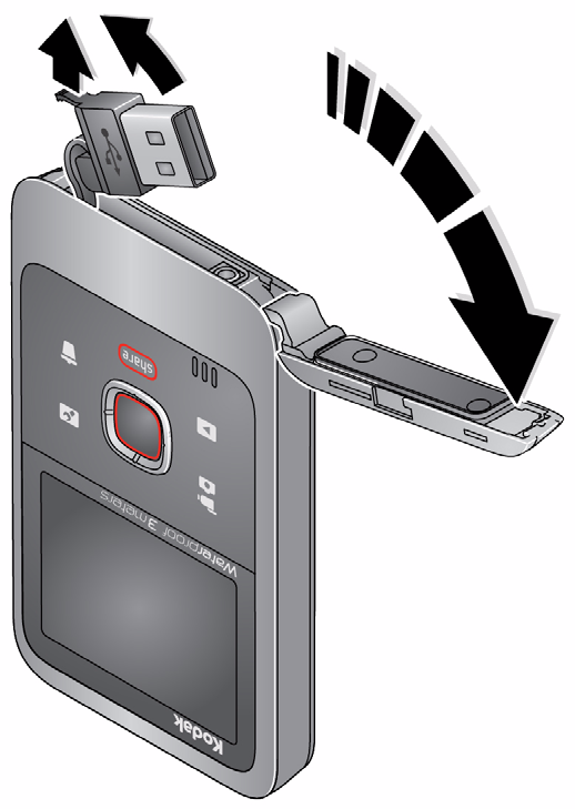 POLSKI 1 Rozpoczęcie pracy z kamerą Otwieranie pokrywy złącza USB/gniazda ładowania akumulatora Wbudowany akumulator ładuje się, gdy komputer jest włączony i nie działa w trybie uśpienia.
