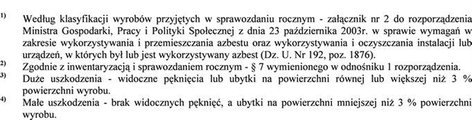 Stopień pilności I (wymiana lub naprawa wymagana bezzwłocznie) Stopień pilności II (ponowna ocena wymagana w czasie do 1 roku) Stopień pilności III (ponowna ocena w terminie do 5 lat) 65 i więcej