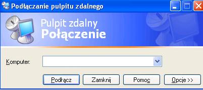 W czystym polu Komputer wpisujemy IP komputera z którym chcemy się połączyć, następnie> Podłącz. W wyświetlonym oknie logowania wpisz nazwę użytkownika i hasło.