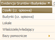 3 Ewidencja Gruntów i Budynków Użytkownik posiada możliwość przeglądania danych atrybutowych oraz graficznych, wyszukiwania obiektów według zadanych kryteriów, eksportu danych do pliku (excel, pdf,