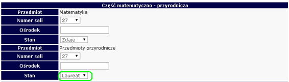 1.6. Laureaci i finaliści olimpiad, laureaci konkursów przedmiotowych Sprawdzian i egzamin gimnazjalny Laureat i finalista olimpiady przedmiotowej wymienionej w wykazie olimpiad oraz laureat konkursu