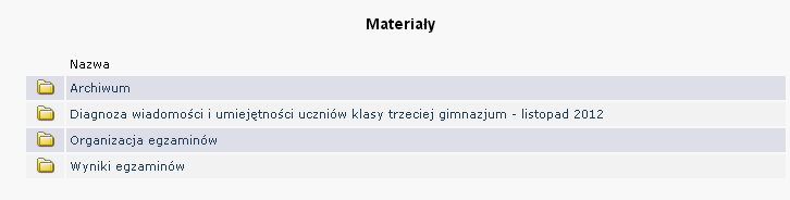 1.12. Materiały Ta część serwisu umożliwia publikację materiałów przeznaczonych tylko dla użytkowników systemu OBIEG (biuletyny i prezentacje, organizacja egzaminów, prace badawcze, wyniki egzaminów).