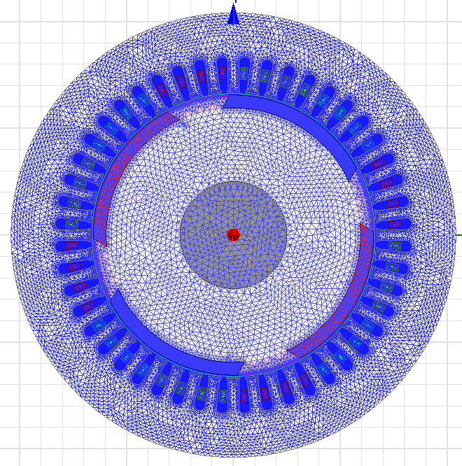 Rys. 2. Model 2D maszyny z magnesami trwałymi Rys. 3. Siatka elementów skończonych modelu 2D 4.