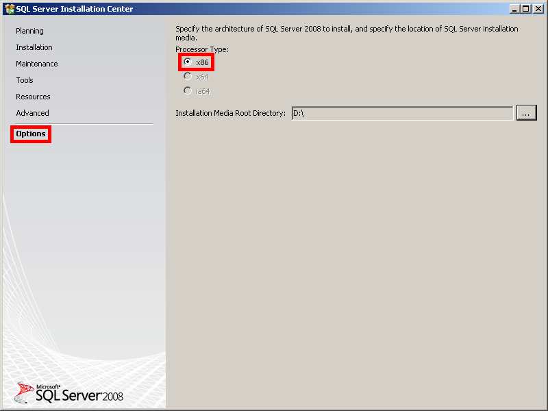 Instalacja Microsoft SQL Server 2008 Standard Edition JeŜeli instalacja nie uruchomi się automatycznie, naleŝy z płyty instalacyjnej uruchomić plik setup.exe.