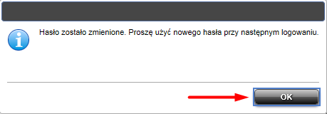 Rysunek 89 Nadawanie nowego hasła W kolejnym kroku należy uzupełnić pola: Nowe hasło oraz Potwierdź hasło, a następnie wybrać przycisk