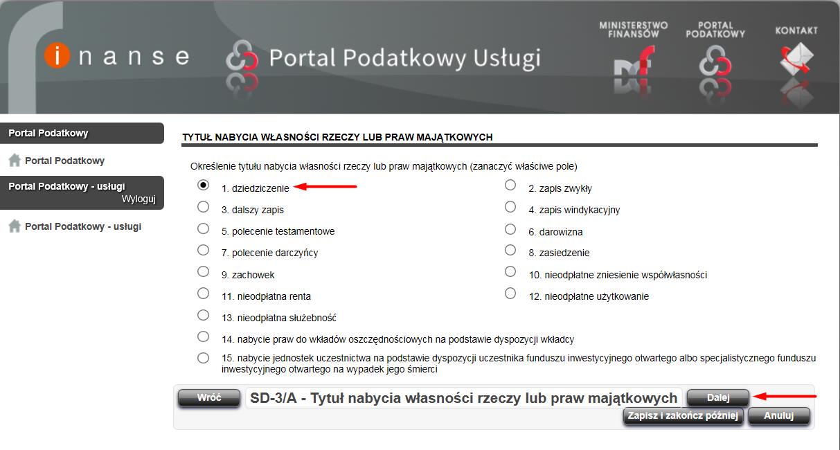 oraz dane identyfikującego kolejnego podatnika i aktualny adres zamieszkania i nacisnąć przycisk Dalej.