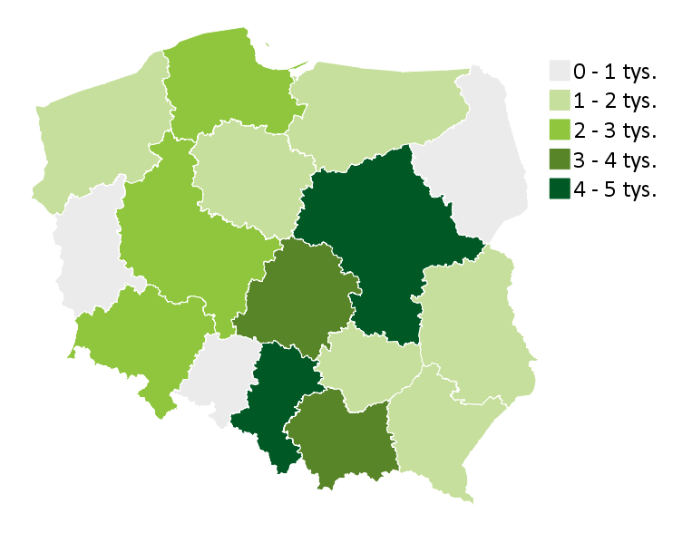 drogi o km nawierzchni 270 twardej ulepszonej 260 250 240 230 220 2010 2011 2012 2013 2014 27 26 25 24 23 22 21 mln pojazdy samochodowe 2010 2011 2012 2013 2014 tys.