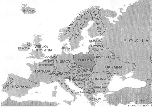 21 56. Podaj, który kraj sąsiadujący od wschodu z Polską jest państwem śródlądowym. A. Łotwa. B. Litwa. C. Ukraina. D. Białoruś. 57.