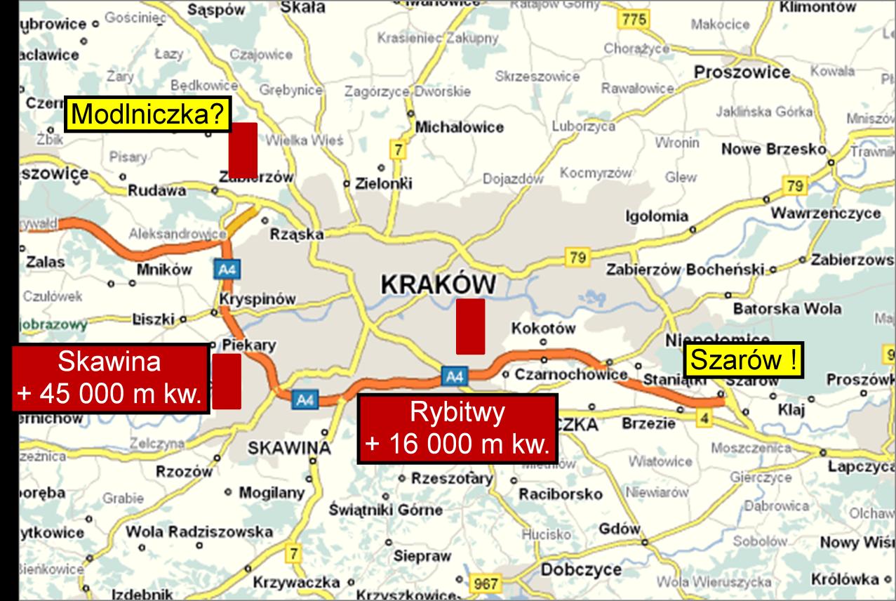 Tabela 1. Przyrost powierzchni magazynowej w 2010r. Na sprawdzone lokalizacje stawiają również inwestorzy na krakowskim rynku.