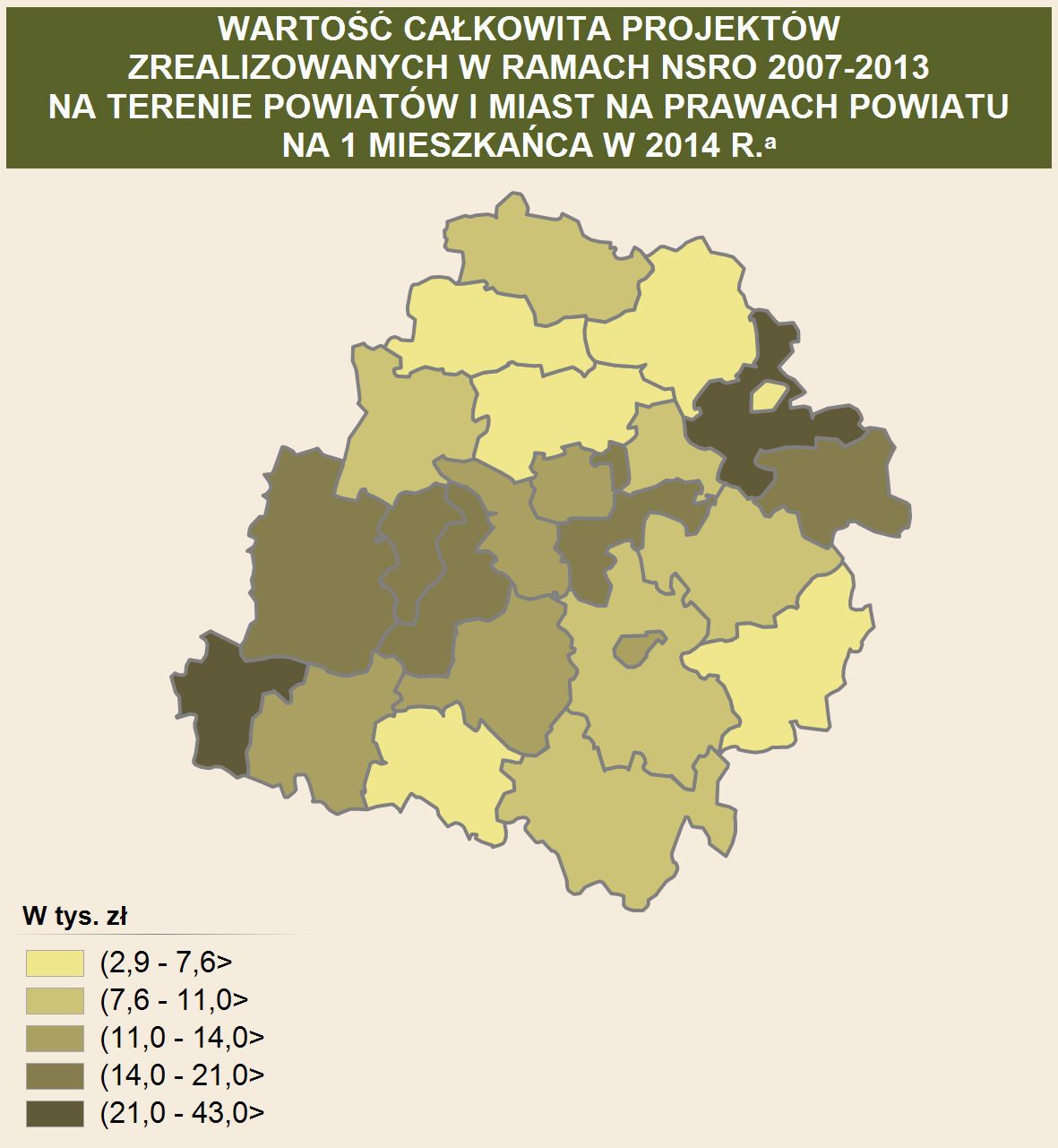 MAPY ᵃ Dane szacunkowe; miejsce realizacji projektu zgodnie z umową o dofinansowanie; dane dotyczą podpisanych umów o dofinansowanie; bez środków Programu Operacyjnego