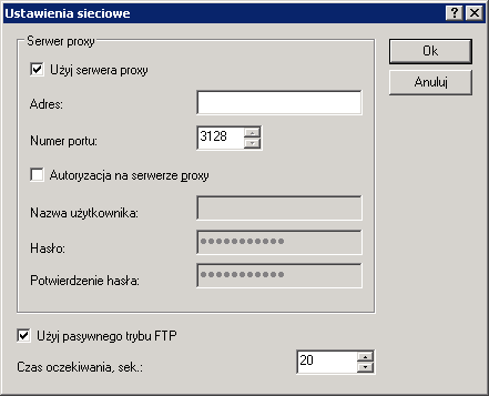 136 Kaspersky Administratin Kit Przy użyciu pla Czas czekiwania, sek. należy kreślić maksymalny czas łączenia z serwerem aktualizacji.