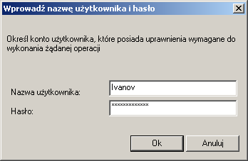 Zarządzanie siecią lgiczną 15 Rysunek 2. Żądanie nawiązania płączenia z serwerem administracyjnym. Uprawnienia użytkwnika są weryfikwane przy użyciu prcedury autryzacji użytkwnika systemu Windws.