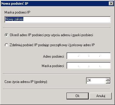 22 Kaspersky Administratin Kit Rysunek 6. Twrzenie nwej pdsieci IP 3. W celu zachwania zmian należy kliknąć OK. 2.3.4.