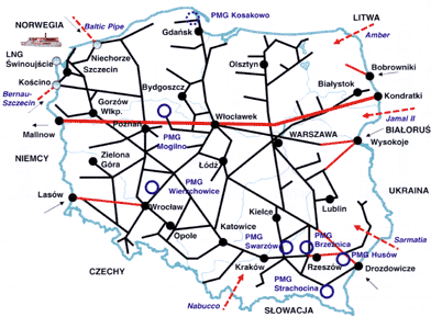 Rysunek 10: Struktura wiekowa gazociągów przesyłowych w Polsce 4% 2% 11% 15% 60% >25 lat 21-25 lat 16-20 lat 11-15 lat 6-10 lat do 5 lat 8% Źródło: Raport Krajowy Prezesa Urzędu Energetyki 2011