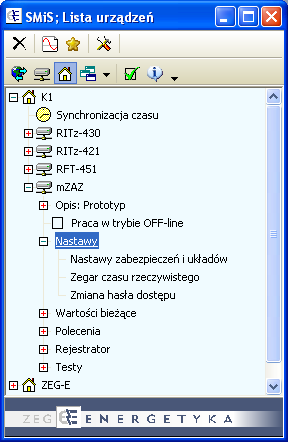 2.3. Opcja - Praca w trybie OFF-line Praca w trybie OFF-line znacza, że aplikacja pracuje bez autmatyczneg pbierania infrmacji z bsługiwanych urządzeń (tylk tych, których ten typ dtyczy).