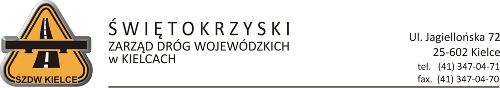 OBIEKT: DROGA WOJEWÓDZKA NR 973 INWESTOR: ŚWIĘTOKRZYSKI ZARZĄD DRÓG WOJEWÓDZKICH W KIELCACH UL. JAGIELLOŃSKA 72, 25-602 KIELCE NR UMOWY: 6/9/54/B/2013/2014 z dnia 04.03.2014 r.