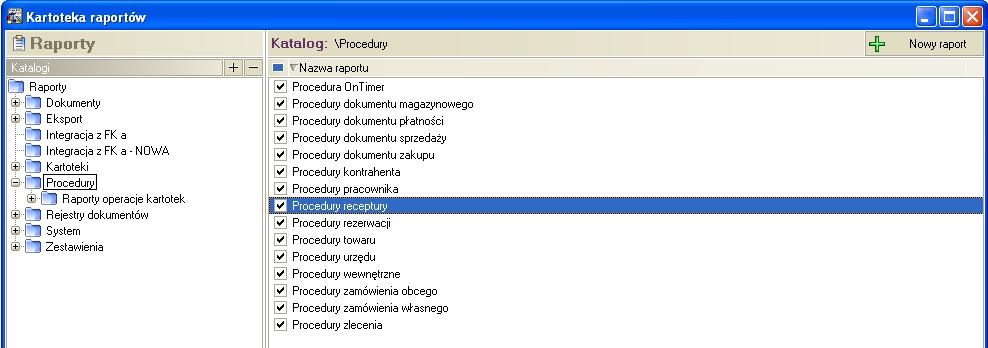 13 Wczytanie raportu E4WR3-Premium.sc Następnie należy wczytać drugi raport E4WR3-Premium.sc, który znajduje się w podkatalogu Permium (Program Files\Symfonia\Produkcja\Config\Premium).