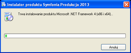 2 Instalacja aplikacji.net Framework Uwaga! Przed rozpoczęciem instalacji należy wyłączyć oprogramowanie antywirusowe oraz odinstalować wcześniejszą niż 2012.2 wersję programu Symfonia Produkcja.