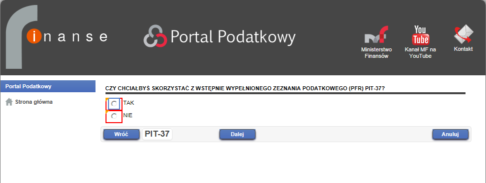 Krok 5 Na ekranie zostanie wyświetlona informacja przedstawiona na rysunku poniżej. Po zapoznaniu się z treścią informacji należy wybrać przycisk Ok, aby przejść do kolejnego kroku.