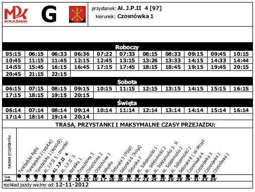 Rozkład jazdy ważny od 2.3.