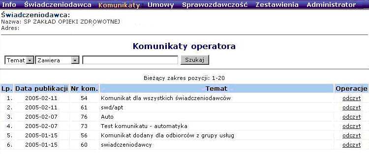 przycisku Szukaj. Jeżeli wybrane filtry są zgodne z choć jednym istniejącym zestawem to zostanie on wyszukany na liście.