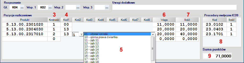 1.5 Wprowadzanie danych w zakresie Stomatologii W module RUM wprowadzono dedykowaną dla stomatologii metodę ewidencjonowania danych.