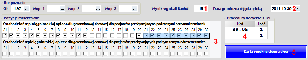 W module RUM w zakładce Oddział dzienny wprowadzono dedykowaną dla rehabilitacji metodę ewidencjonowania danych świadczeń udzielonych na oddziale dziennym.