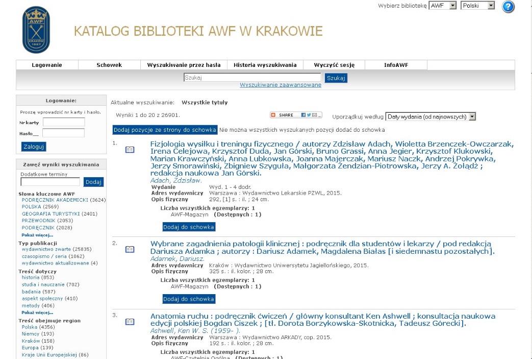 Katalogi Biblioteki Katalog komputerowy katalog dostępny przez Internet, umożliwia zdalne przeszukiwanie i
