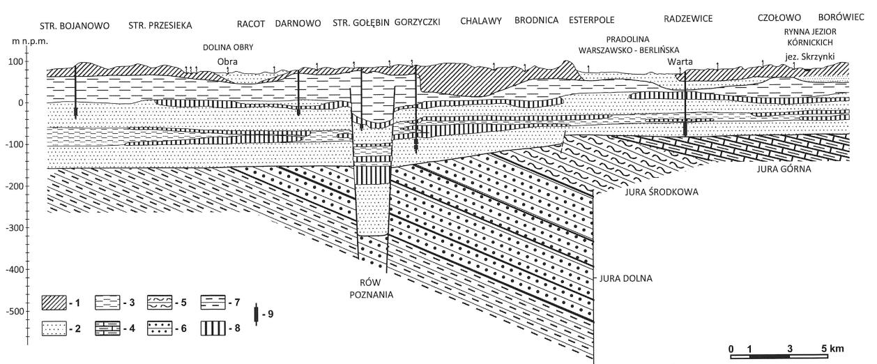 Objaśnienia: Fig.1. Złoża węgla brunatnego w środkowej i południowej Wielkopolsce. Piwocki M., 1991 - Geologia trzeciorzędowych złóż węgla brunatnego w rowach tektonicznych Wielkopolski.