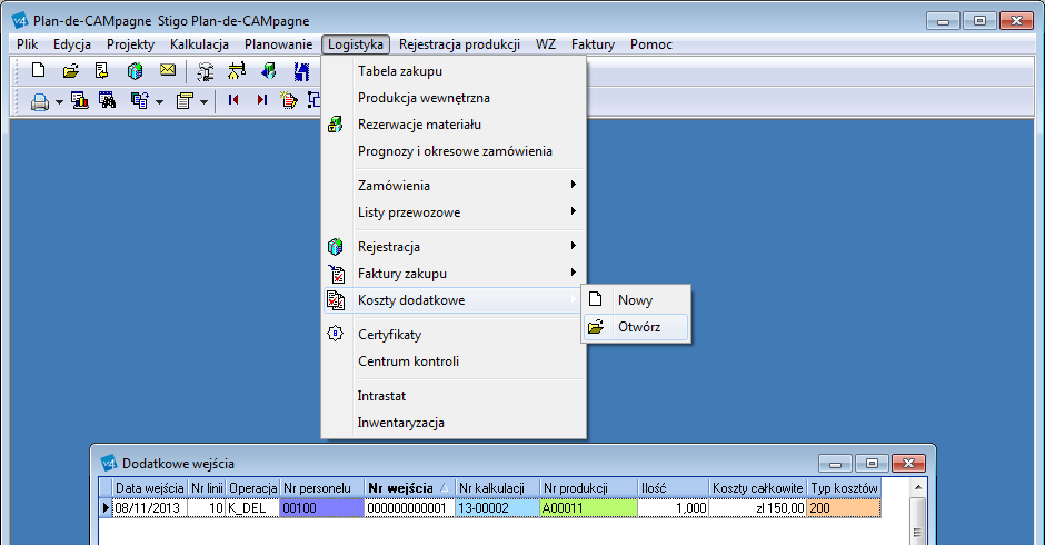 Rys.8. Dodatkowy opis dotyczący kosztu dodatkowego.