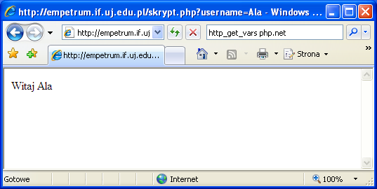 14 Skrypty PHP <?php $imie = $_GET['username']?