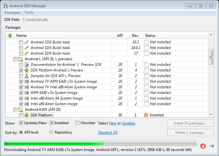 Ustawiamy środowisko Uruchom SDK Manager.