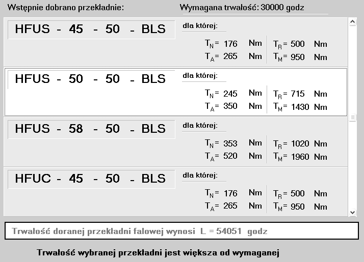 Dobór zębatych przekładni falowych 79 Rys. 4. Okno wprowadzenia danych i założeń Fig. 4. Window data entry and assumptions Rys.